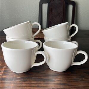 Williams Sonoma Vintage Cream/ Ivory Coffee Cups- Set of 6